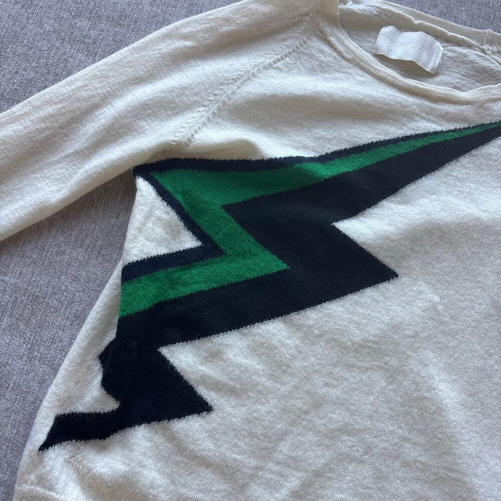 Zadig & Voltaire Cream Bolt Crewneck Wool Sweater - Picture 3 of 4